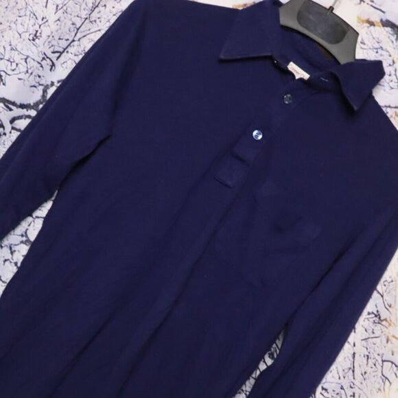 NAVY DRESS POLO M Career Club USA Vintage Office Work Shirt Classic Basic - Picture 1 of 7